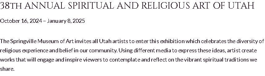 38th Annual Spiritual & Religious Art of Utah